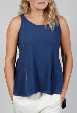 Rundholz Mainline Tops^Peplum Vest in Enzian Cloud