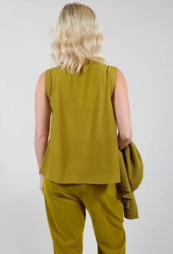 Apuntob Tops^Peplum Vest in Grass Green