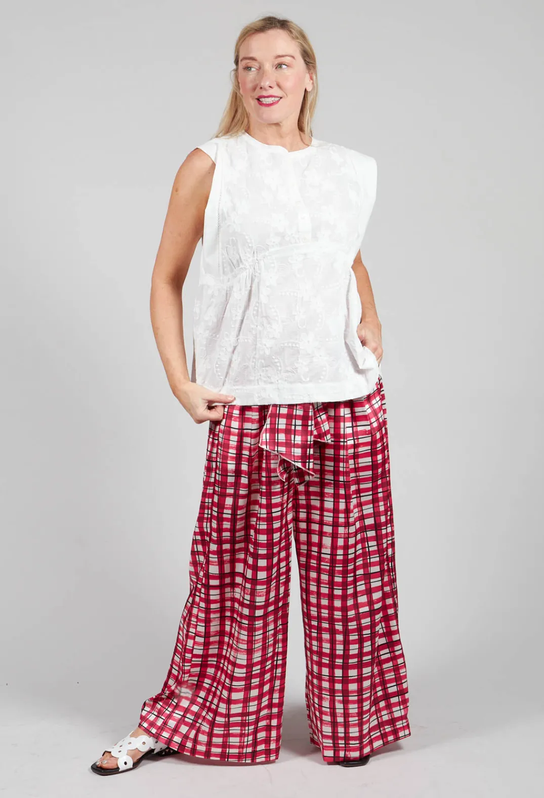High Trousers^Perpetual Trousers in Pink Check