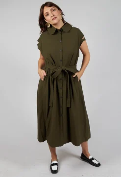 SOH Dresses^Peter Pan Dress in Olive