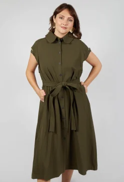 SOH Dresses^Peter Pan Dress in Olive