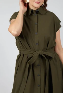 SOH Dresses^Peter Pan Dress in Olive