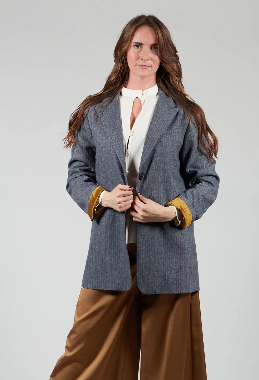 Niù Jackets^Pinstripe Blazer in Jeans