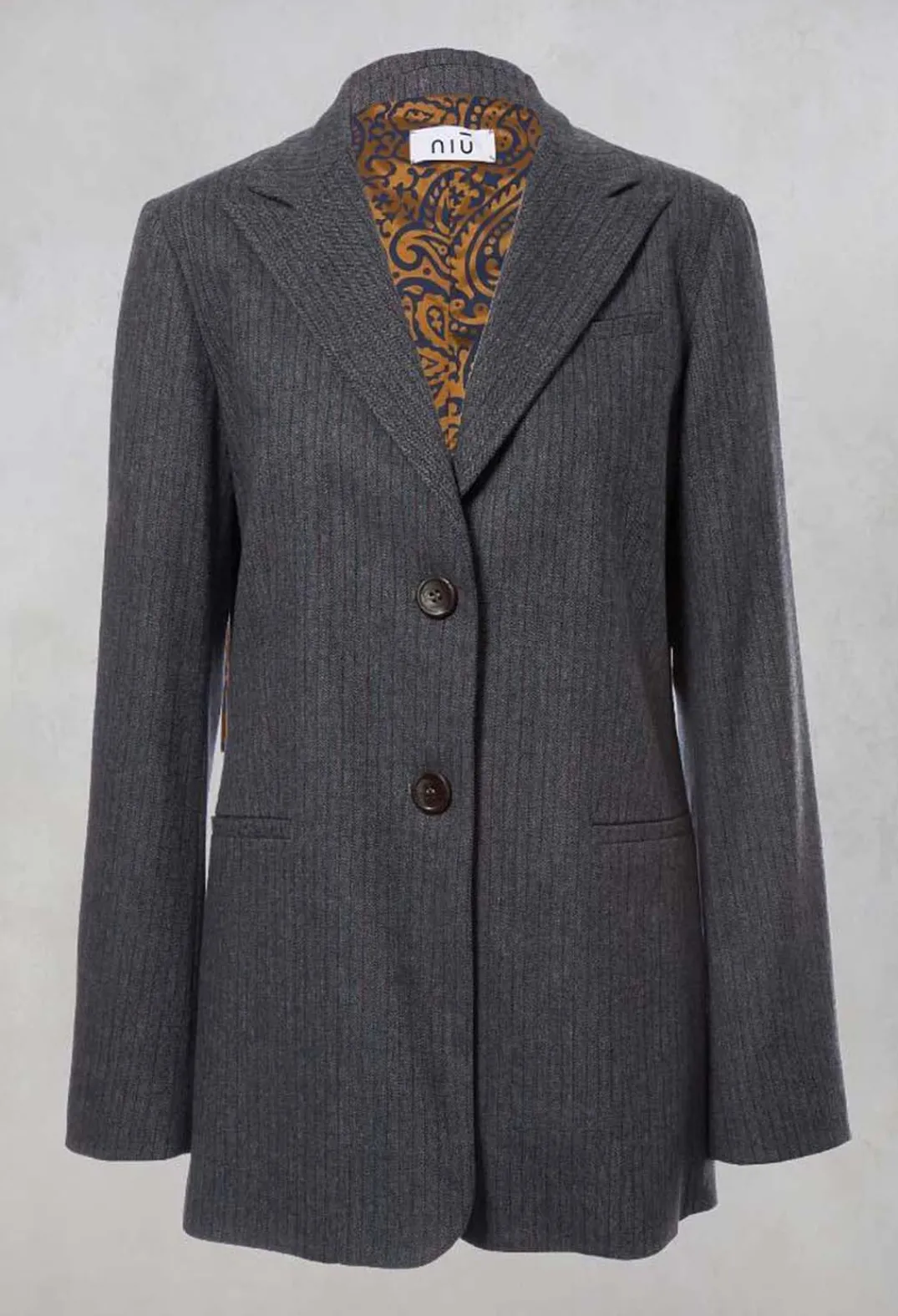 Niù Jackets^Pinstripe Blazer in Jeans