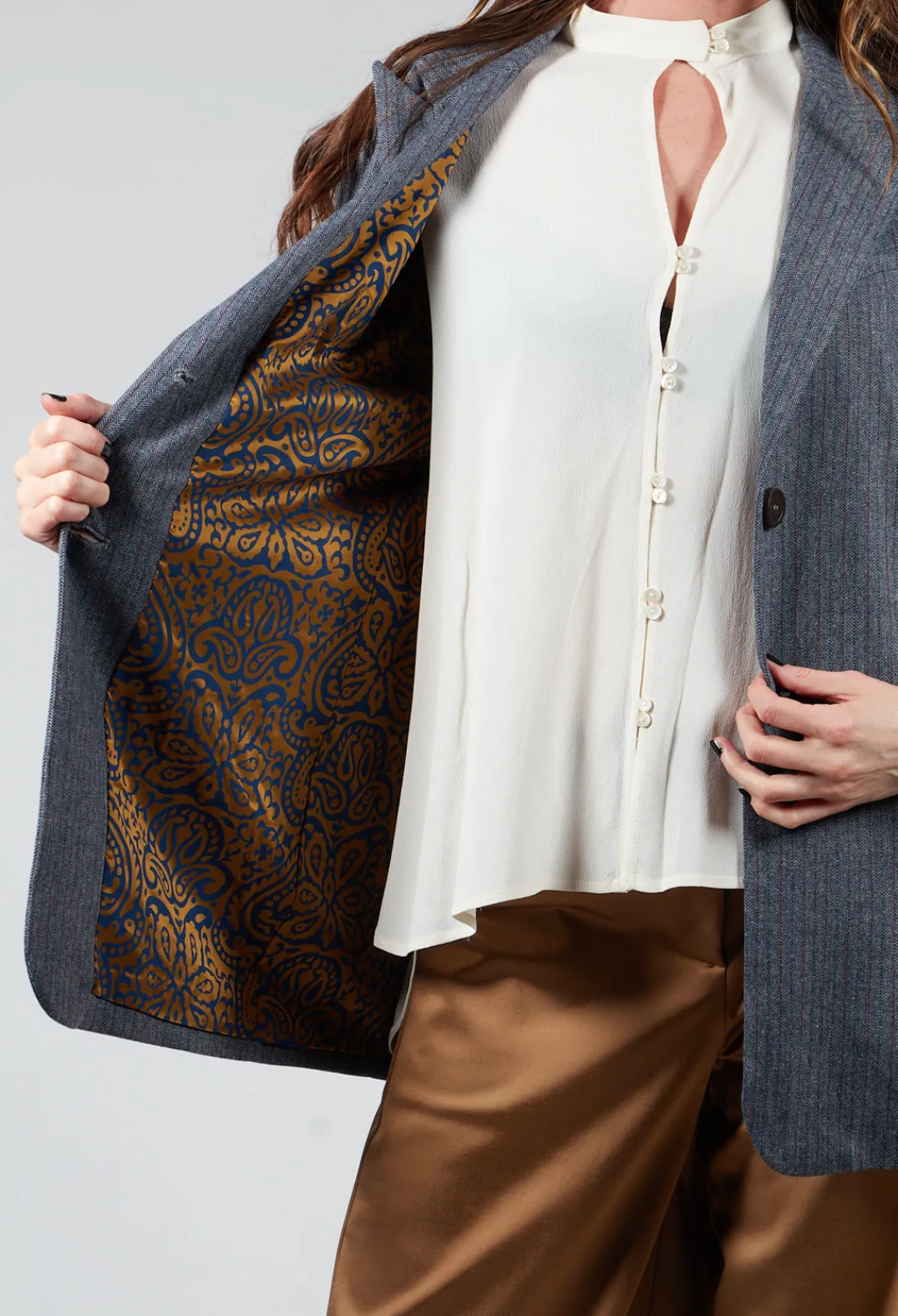 Niù Jackets^Pinstripe Blazer in Jeans
