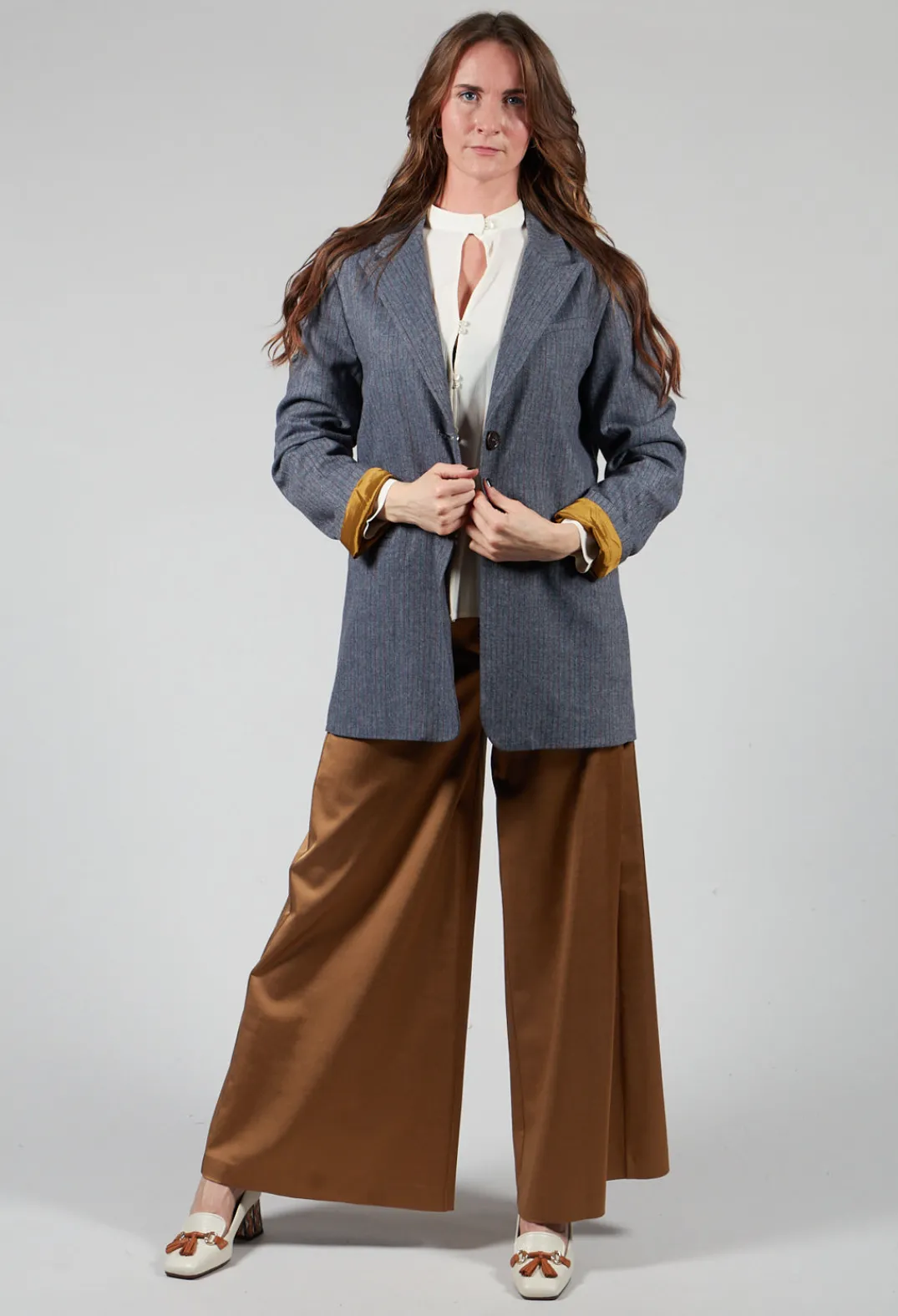 Niù Jackets^Pinstripe Blazer in Jeans