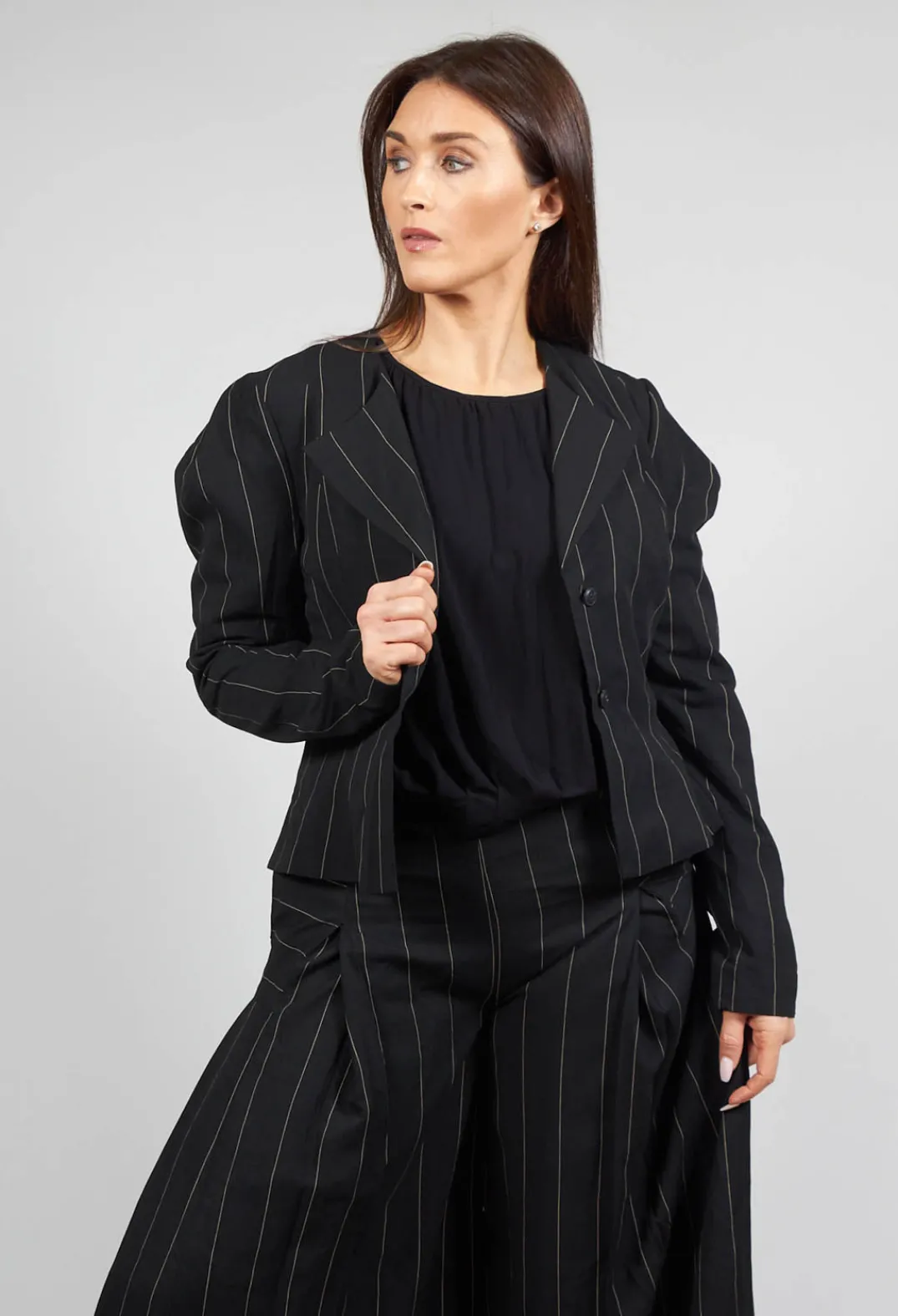 Malloni Jackets|Co-ords & Suits^Pinstripe Blazer in Nero