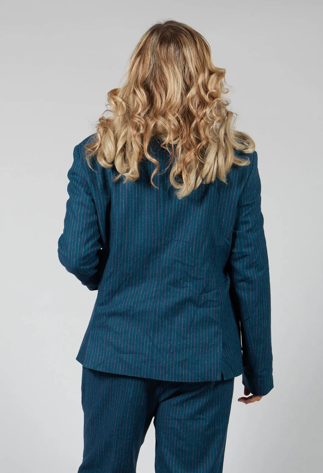 Niù Jackets^Pinstripe Jacket in Ocean Green