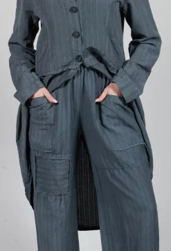 Tadashi Trousers^Pinstripe Patch Trousers in Grey