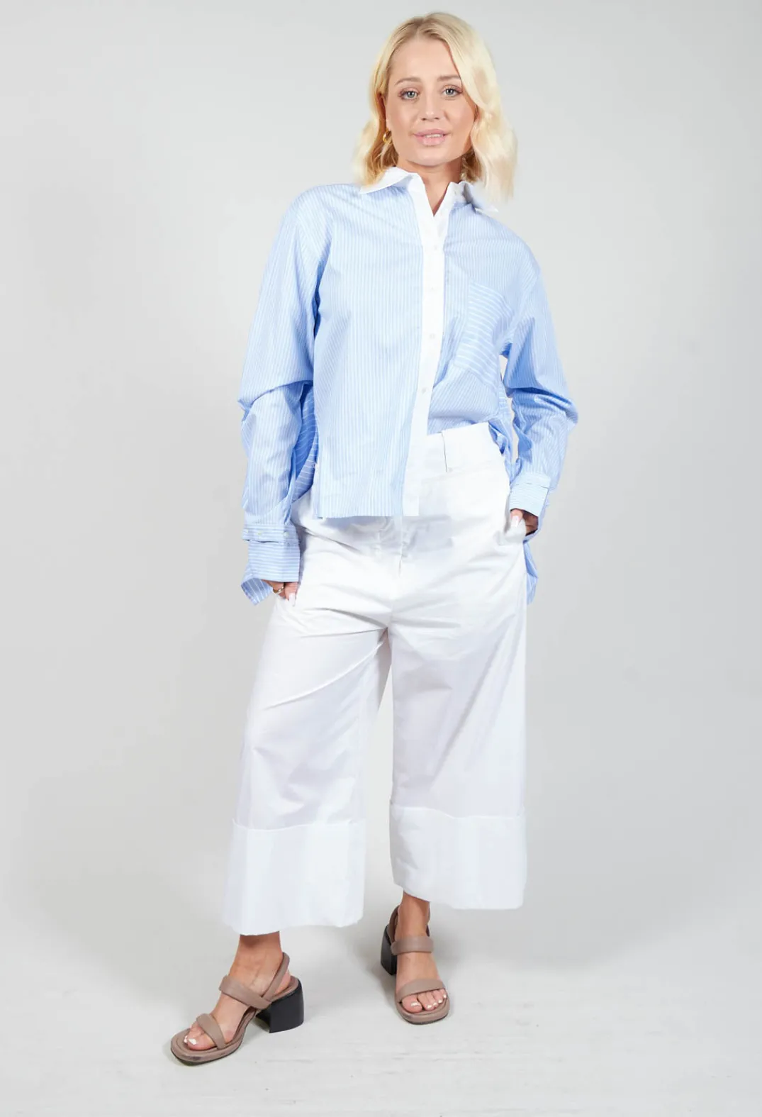 Malloni Shirts & Blouses^Pinstripe Shirt Ragno in Celeste