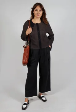 SOH Trousers^Pinstripe Trousers in Black