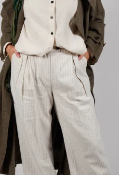 SOH Trousers^Pinstripe Trousers in Milk