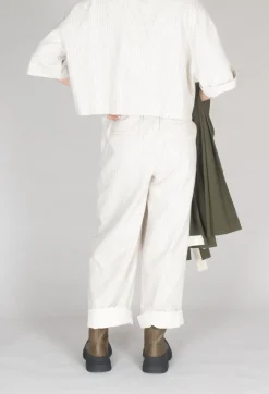 SOH Trousers^Pinstripe Trousers in Milk
