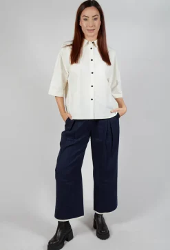 SOH Trousers^Pinstripe Trousers in Navy