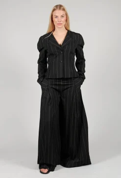 Malloni Co-ords & Suits^Pinstripe Trousers in Nero