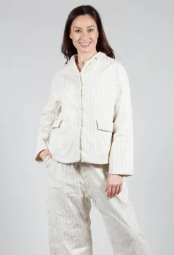 Album Di Famiglia Jackets^Pinstriped Loose Blazer in Natural