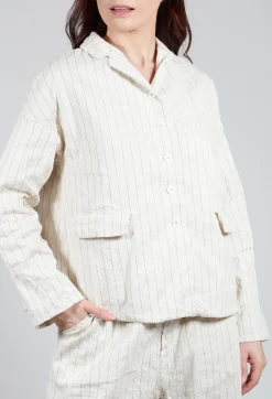 Album Di Famiglia Jackets^Pinstriped Loose Blazer in Natural