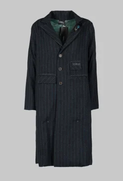 Umit Unal Coats^Pinstriped Pea Coat in Original Grey