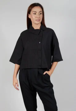 SOH Shirts & Blouses^Pinstriped Shirt in Black