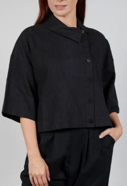 SOH Shirts & Blouses^Pinstriped Shirt in Black