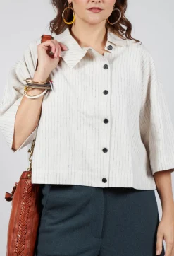 SOH Shirts & Blouses^Pinstriped Shirt in Cream
