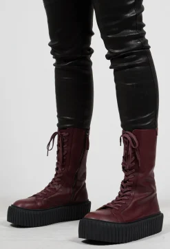 Rundholz Mainline Boots^Platform Lace Up Shoes in Merlot
