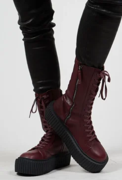 Rundholz Mainline Boots^Platform Lace Up Shoes in Merlot