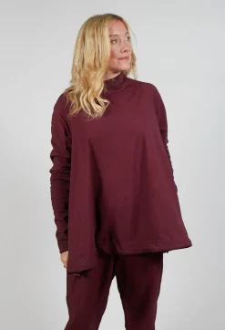 Rundholz Mainline Tops^Pleat Top in Merlot Cloud