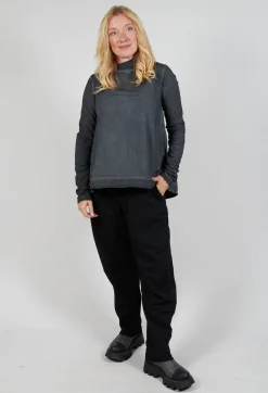 Rundholz Mainline Tops^Pleat Top in Slate Cloud