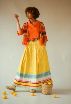 Conditions Apply Skirts^Pleated Maxi Skirt in Yellow