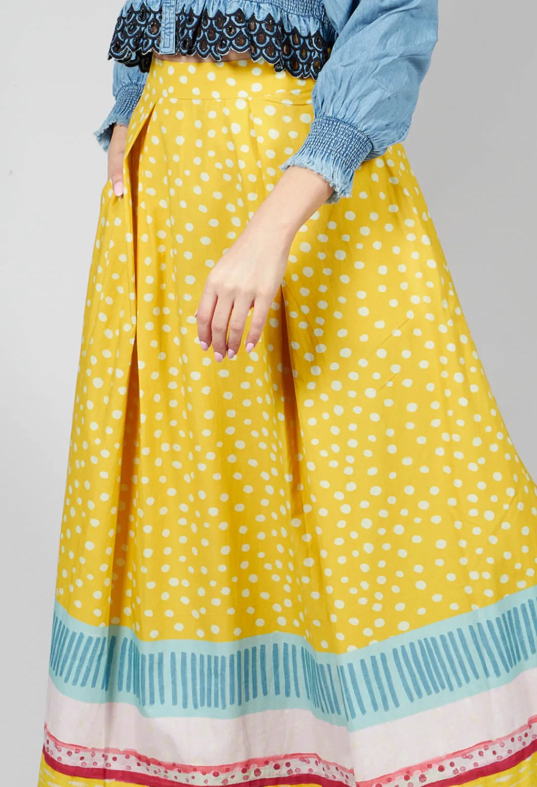 Conditions Apply Skirts^Pleated Maxi Skirt in Yellow