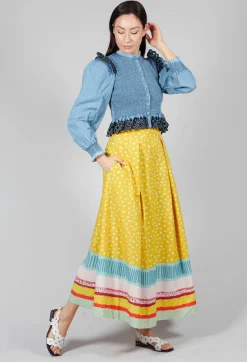 Conditions Apply Skirts^Pleated Maxi Skirt in Yellow