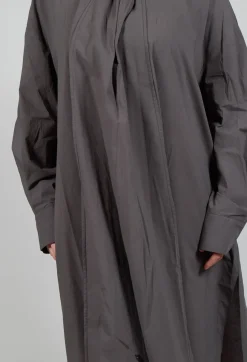 Les Filles d'Ailleurs Dresses^Pleated Neckline Shirt Dress in Grey