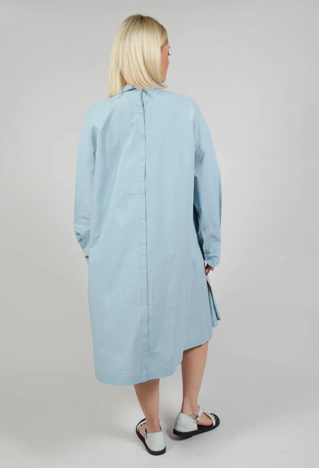 Les Filles d'Ailleurs Dresses^Pleated Neckline Shirt Dress in Blue