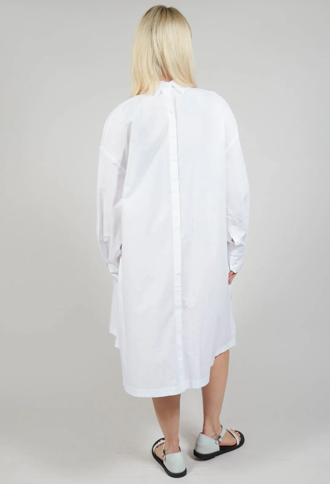Les Filles d'Ailleurs Dresses^Pleated Neckline Shirt Dress in White