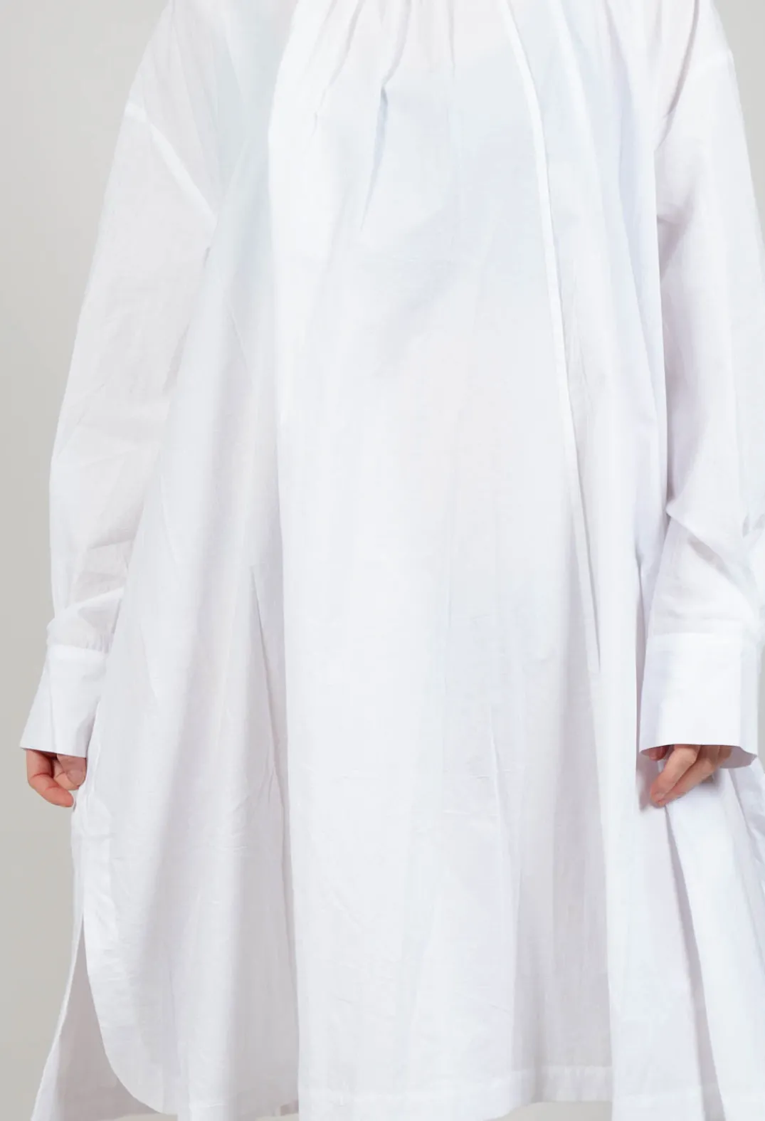 Les Filles d'Ailleurs Dresses^Pleated Neckline Shirt Dress in White