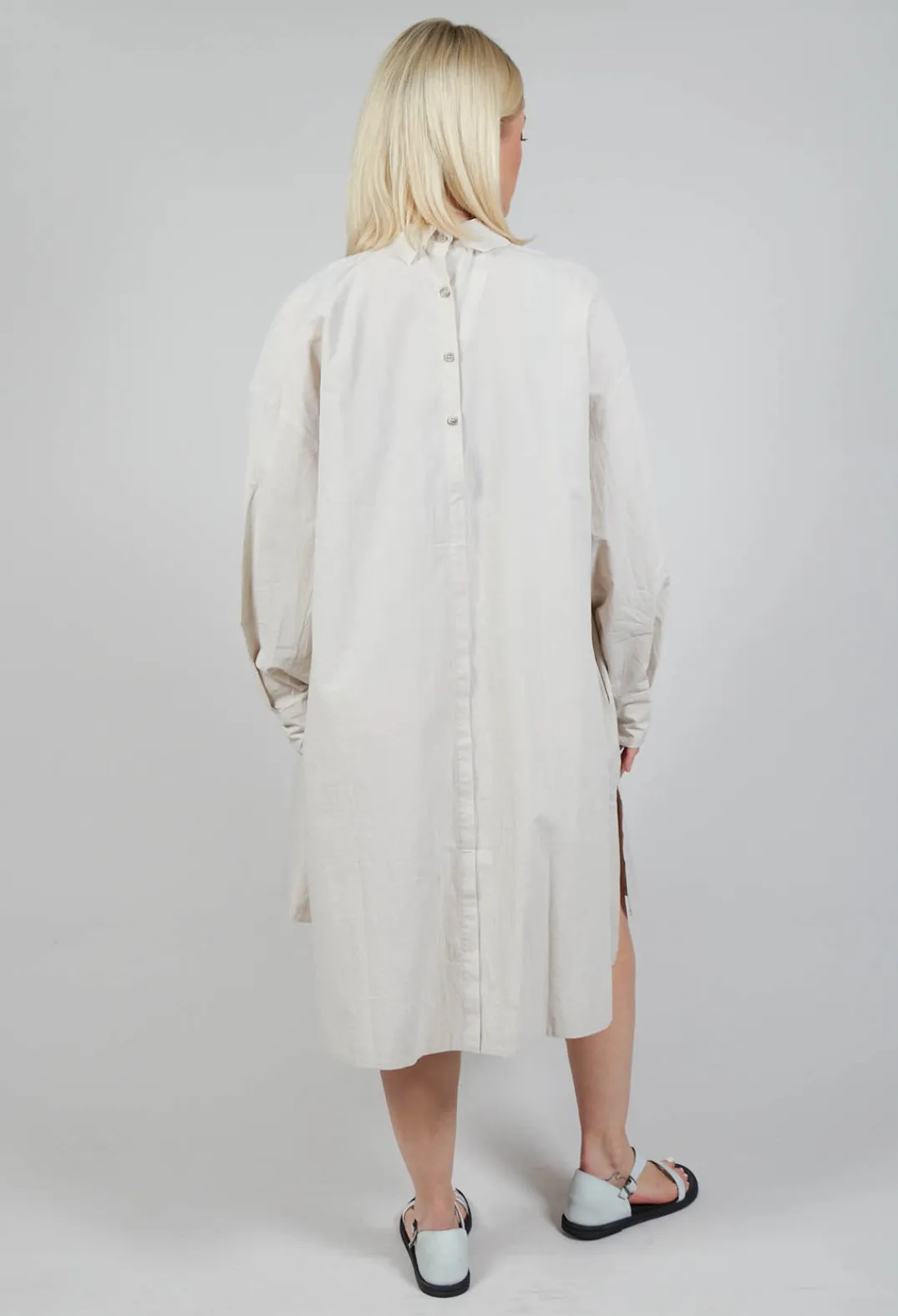 Les Filles d'Ailleurs Dresses^Pleated Neckline Shirt Dress in Sand