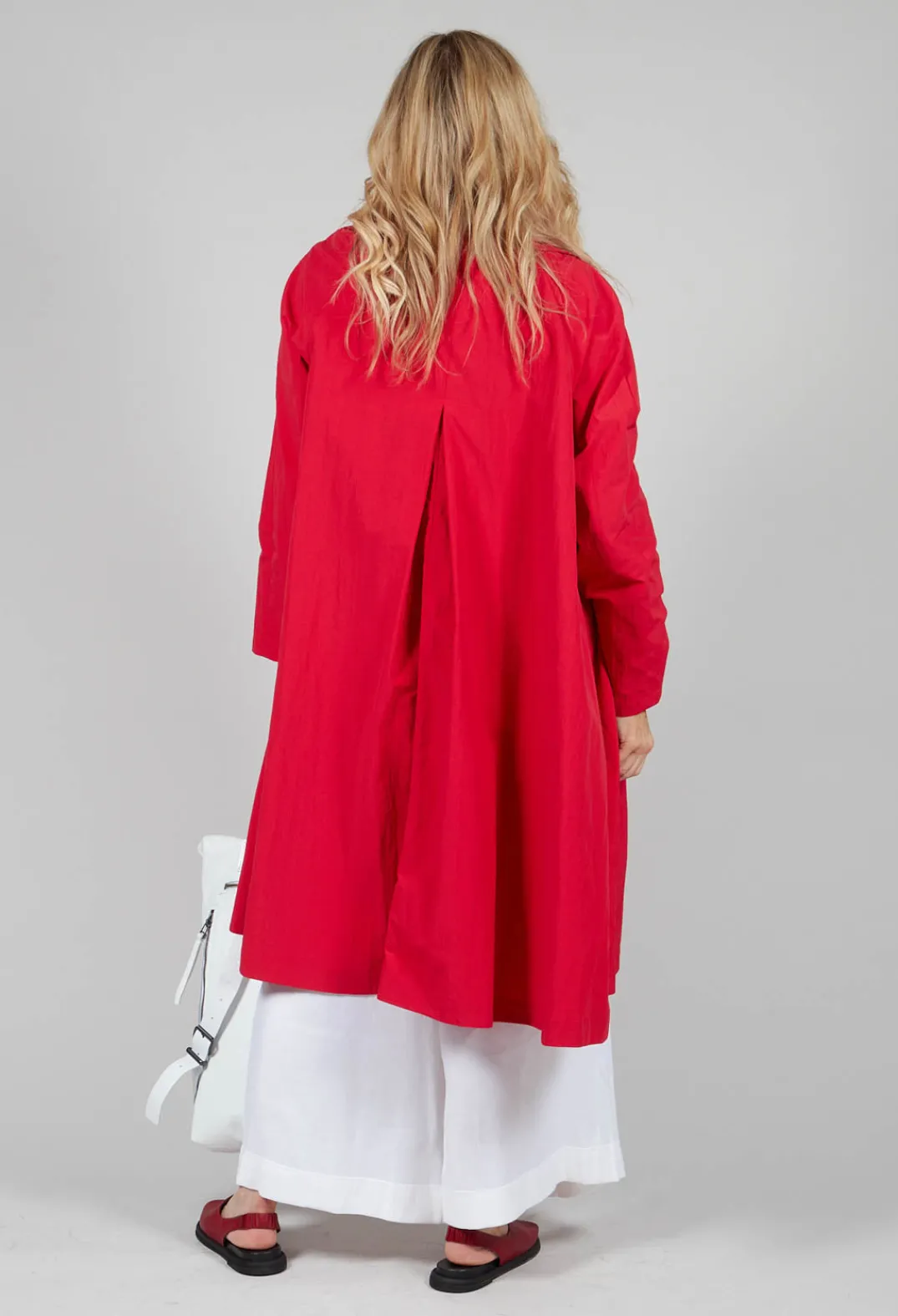 Operificio Neirami Coats^Pleated Overcoat in Rosso