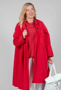 Operificio Neirami Coats^Pleated Overcoat in Rosso