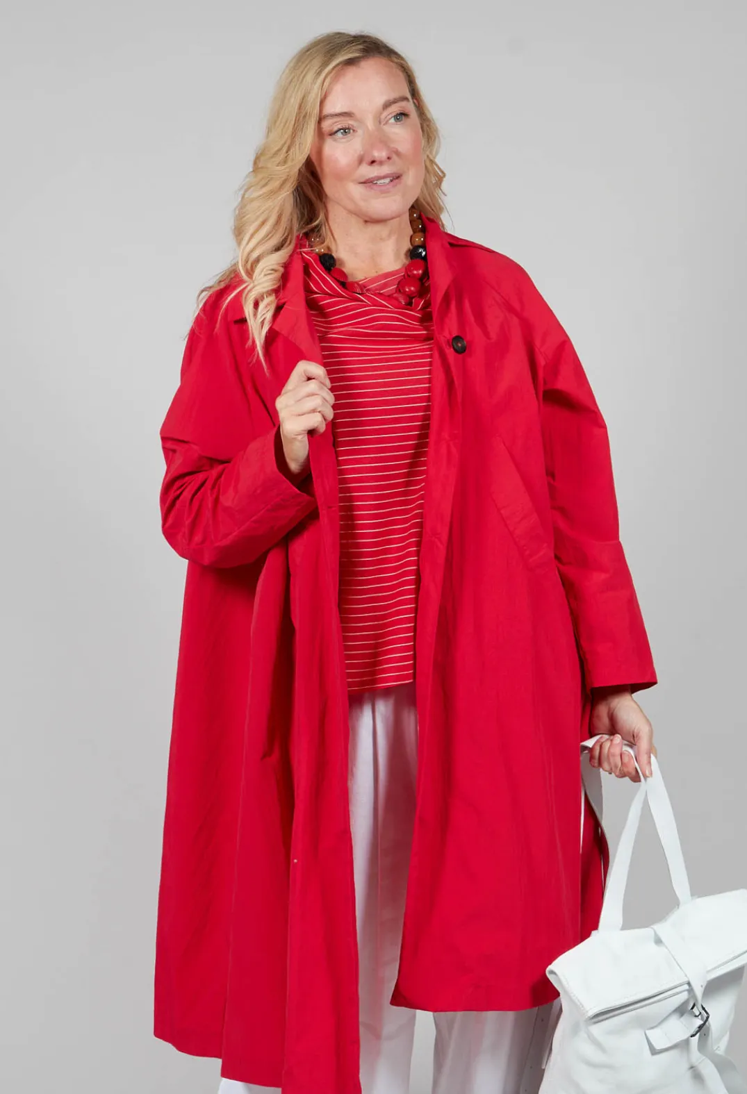 Operificio Neirami Coats^Pleated Overcoat in Rosso
