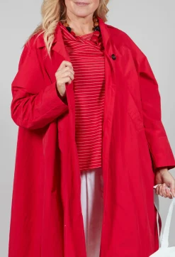 Operificio Neirami Coats^Pleated Overcoat in Rosso