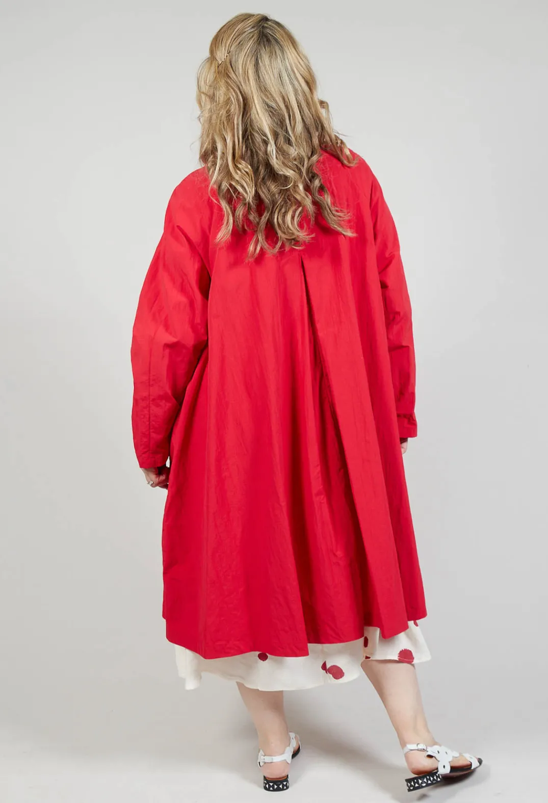 Operificio Neirami Coats^Pleated Overcoat in Rosso