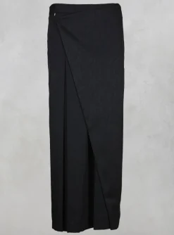 Oblique Creations Skirts^Pleated Pencil Skirt with Print in Black