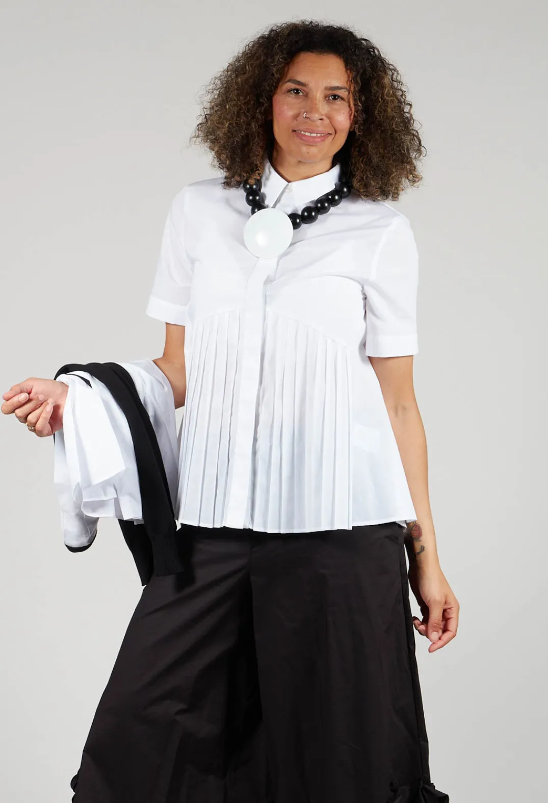 Mei Meij Shirts & Blouses^Pleated Shirt in White