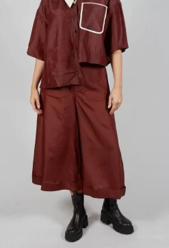SOH Trousers^Pleated Silk Trousers in Copper