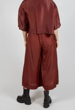 SOH Trousers^Pleated Silk Trousers in Copper