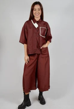SOH Trousers^Pleated Silk Trousers in Copper