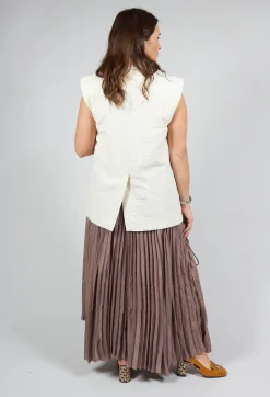 Nostra Santissima Skirts^Pleated Skirt with Asymmetric Hem in Brown