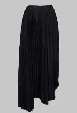 Nostra Santissima Skirts^Pleated Skirt with Asymmetric Hem in Black