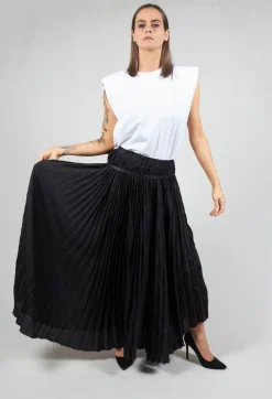 Nostra Santissima Skirts^Pleated Skirt with Asymmetric Hem in Black